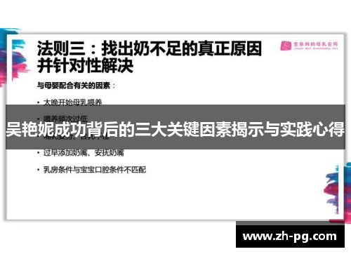 吴艳妮成功背后的三大关键因素揭示与实践心得