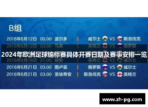 2024年欧洲足球锦标赛具体开赛日期及赛事安排一览